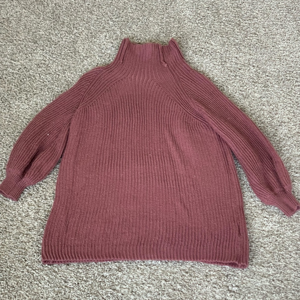 SHEIN Tween GirlsMaroon Turtleneck Sweater